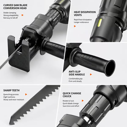 🔧1 Count Reciprocating Saw Attachment for Drill, DIY Tool for Home Renovation, Wood & PVC Cutting Helper